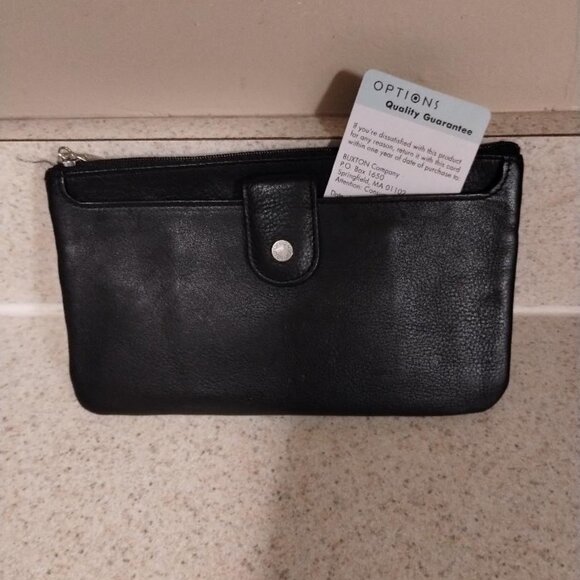 BLACK LEATHER POUCH WALLET (NWT) - Picture 2 of 10